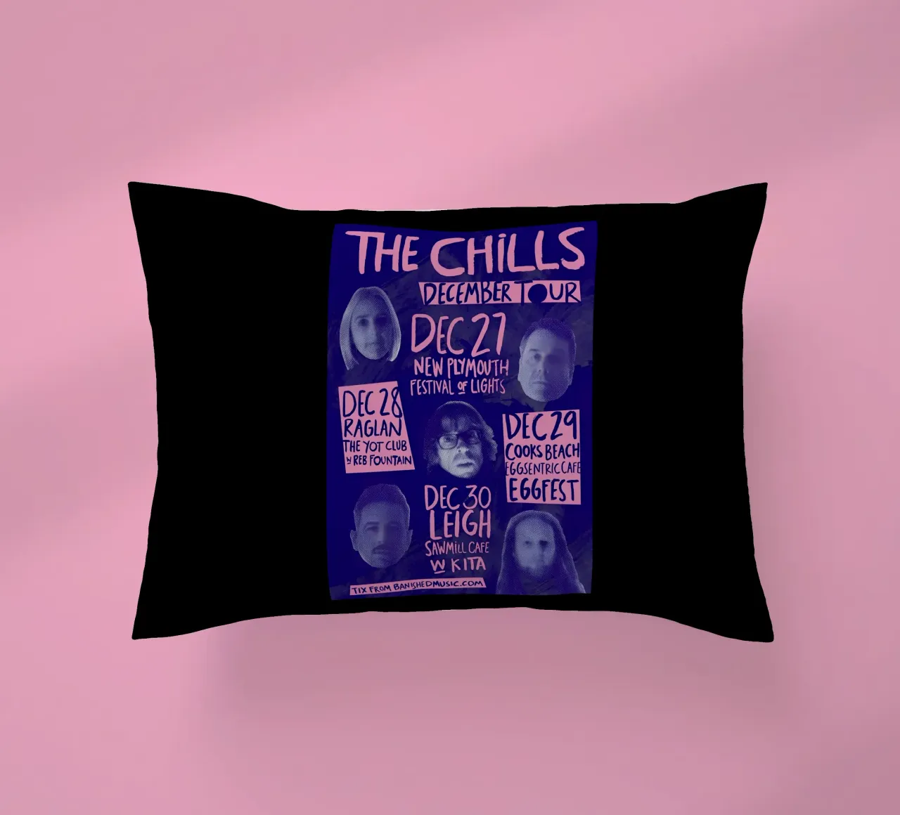 Silhouette Face - The Chills - Jangle Pop cuscino da eliouxence