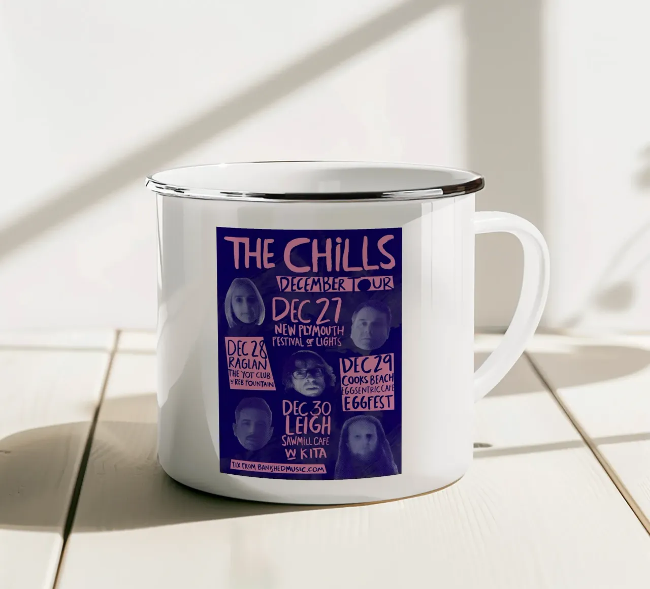 Silhouette Face - The Chills - Jangle Pop tazza in smalto da eliouxence