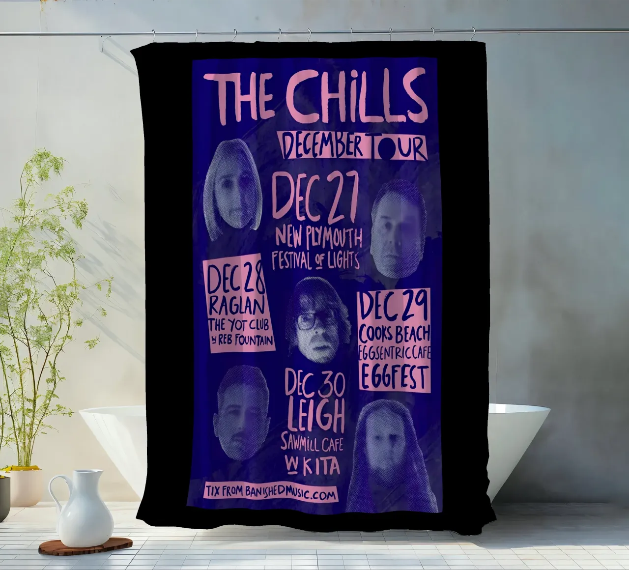 Silhouette Face - The Chills - Jangle Pop tenda da doccia da eliouxence