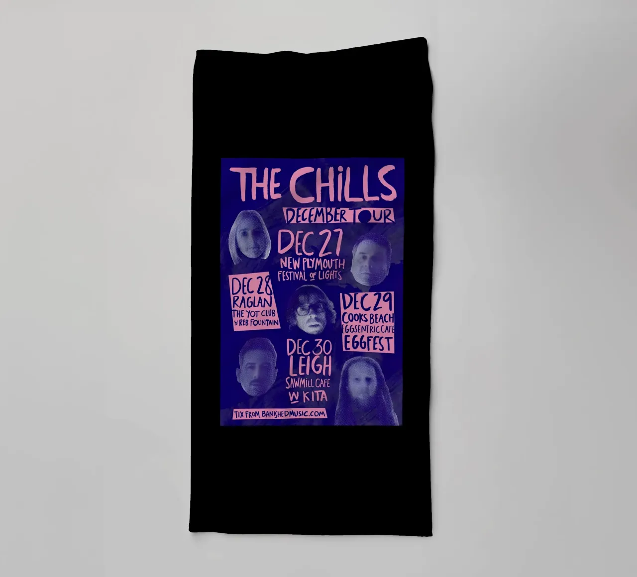 Silhouette Face - The Chills - Jangle Pop asciugamano da bagno da eliouxence