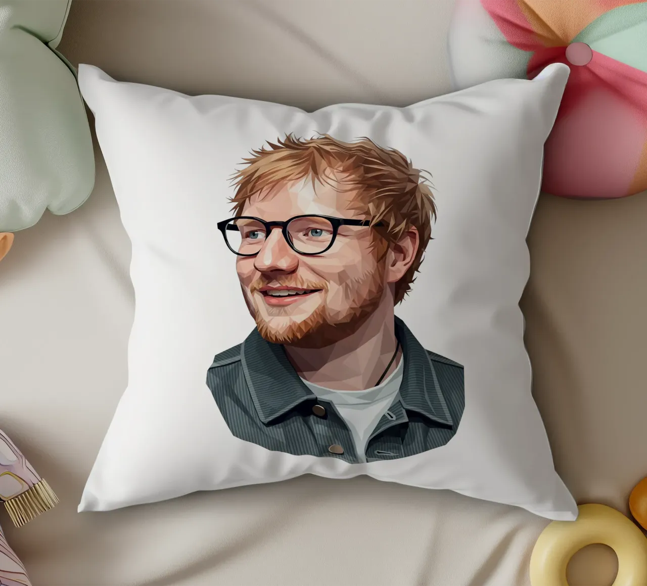 Ed sheeran Low poly cuscino da Low Profile
