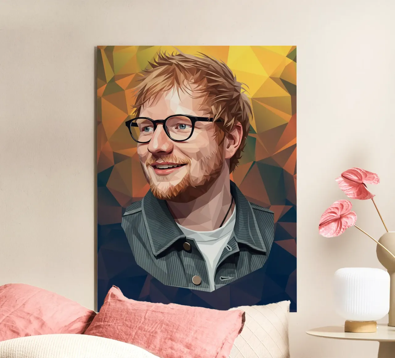 Ed sheeran Low poly alluminio dibond da Low Profile