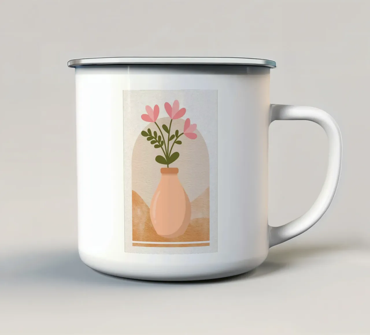 Illustrazione di un vaso floreale tazza in smalto da Charlotte Gagnon