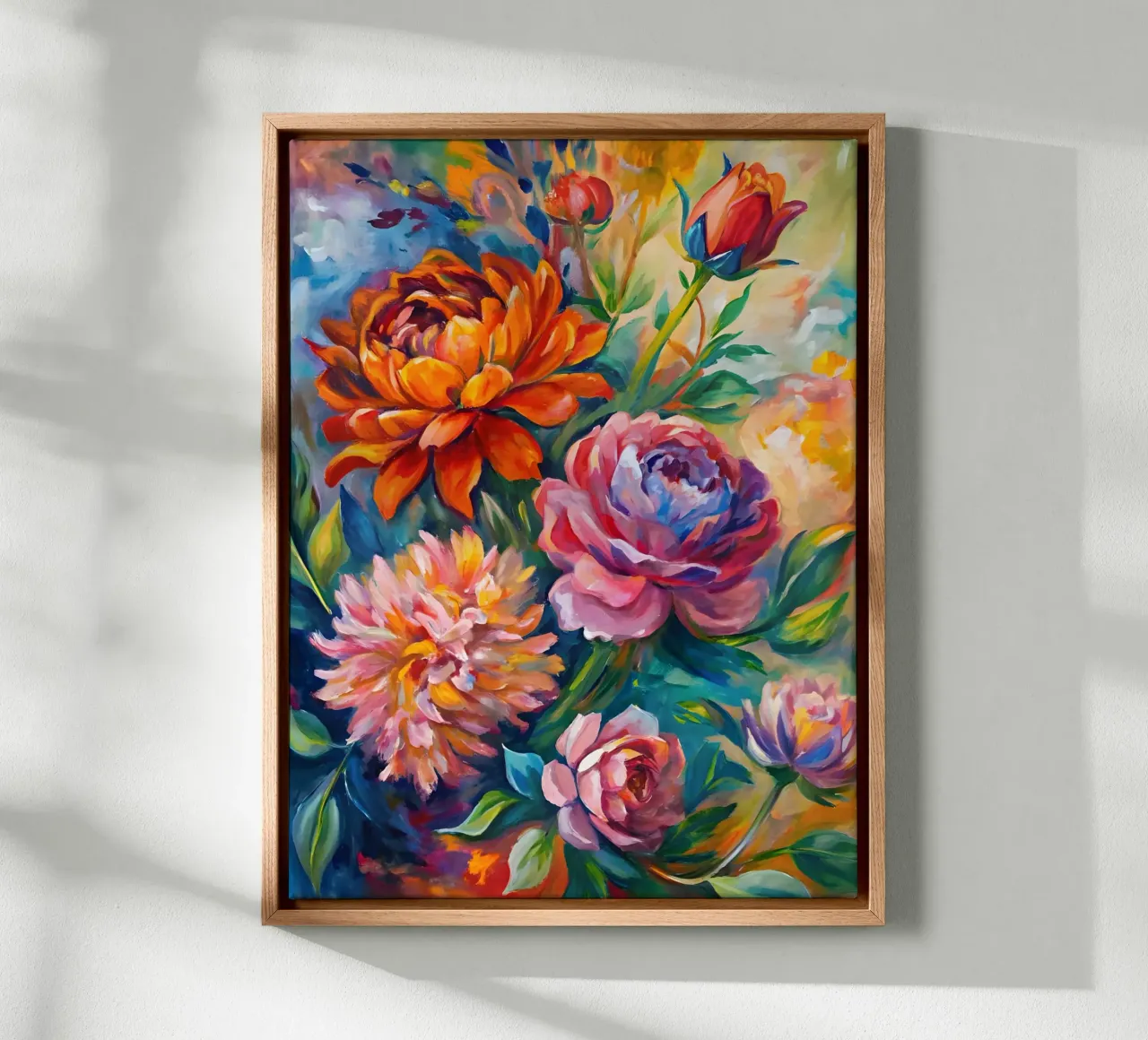 Symfonie van de pioen canvas met Baklijst van Artistic-shop