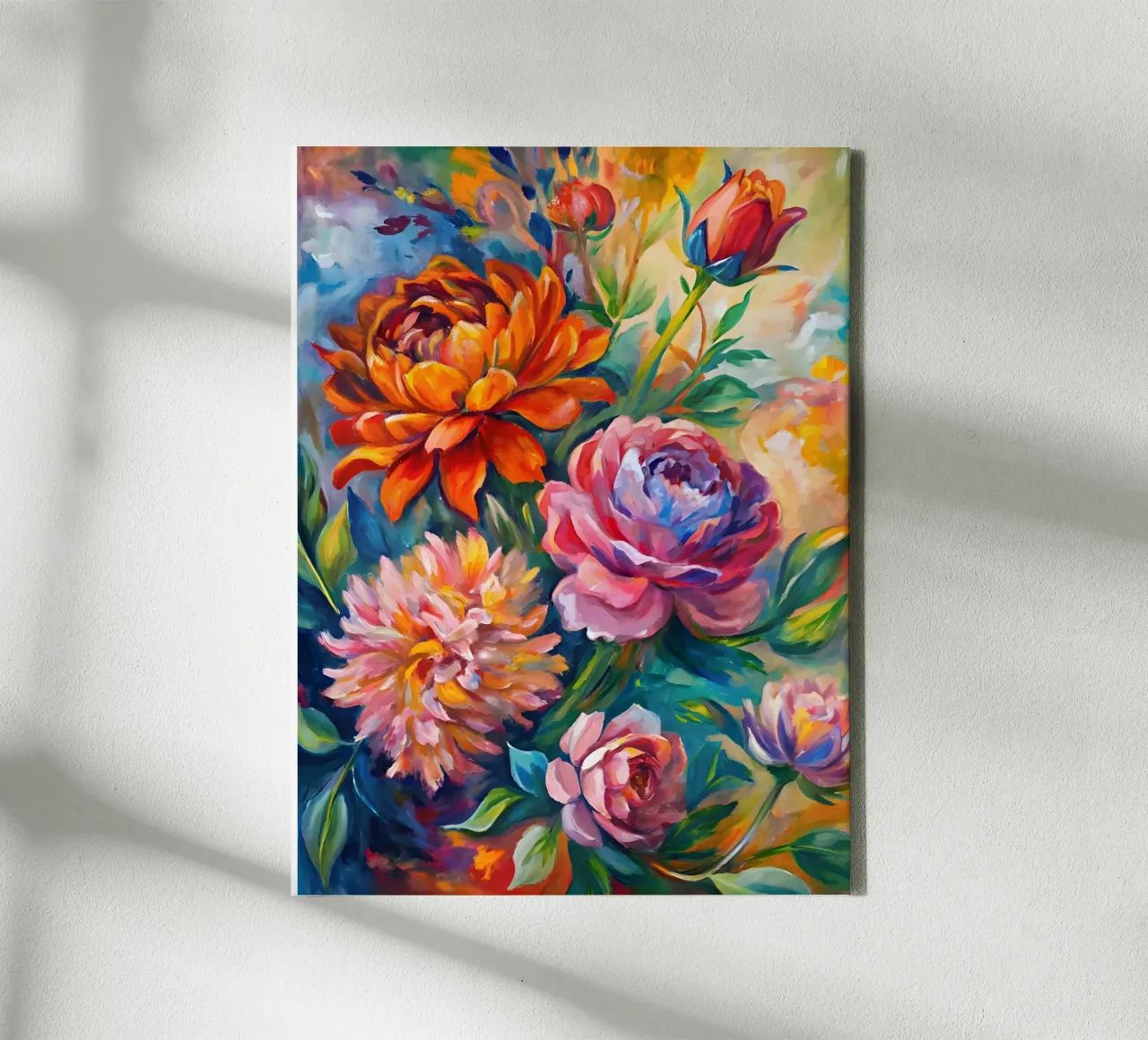 Symfonie van de pioen canvas met Baklijst van Artistic-shop