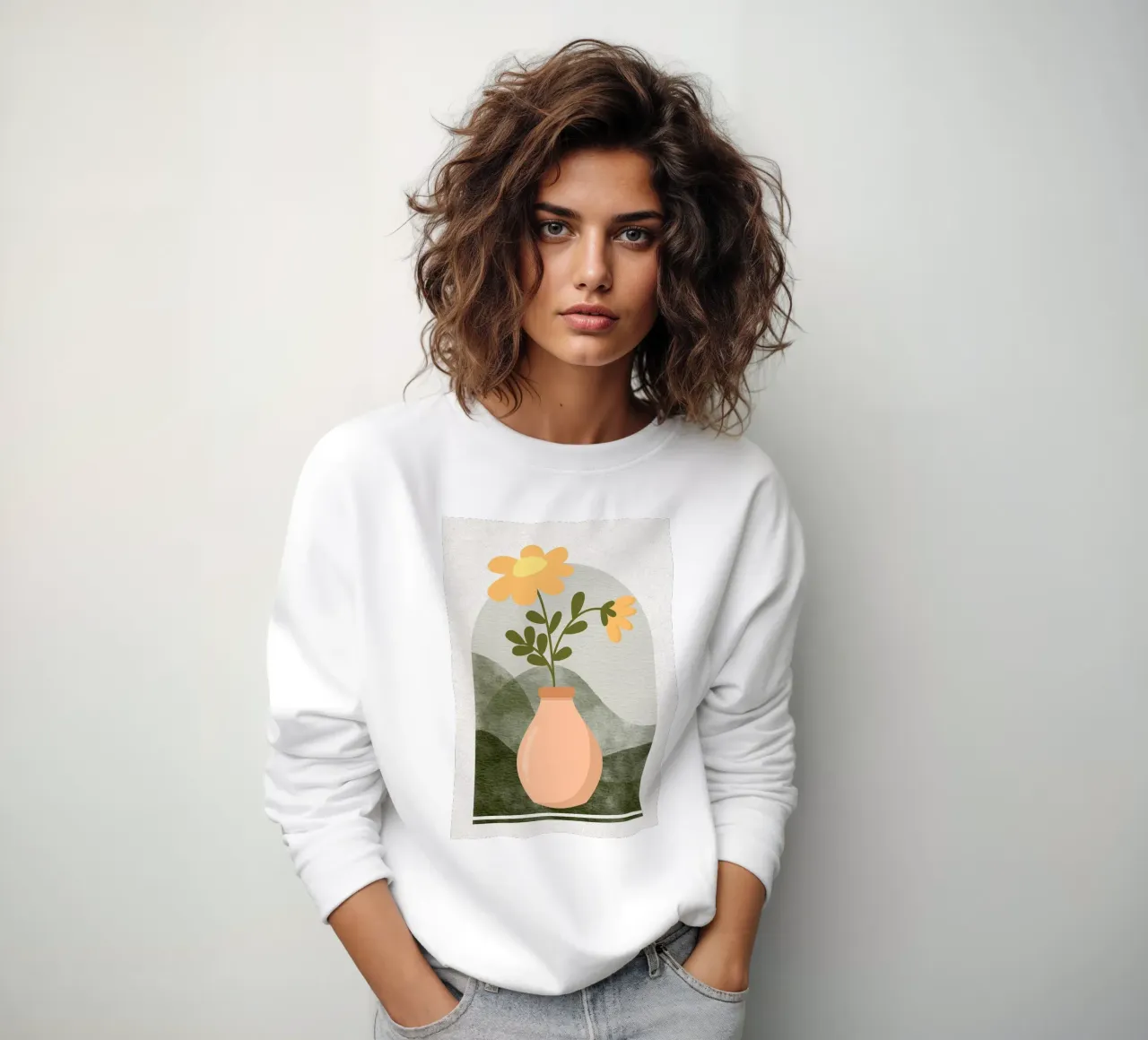 Illustrazione di un fiore in un vaso felpa da Charlotte Gagnon