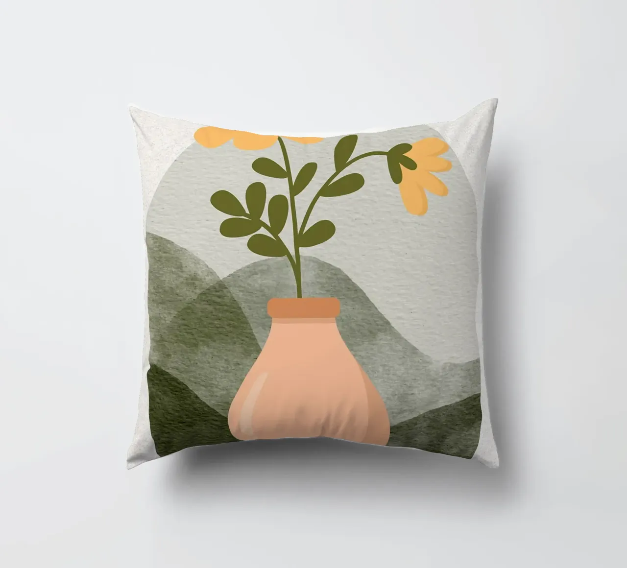 Illustrazione di un fiore in un vaso cuscino da Charlotte Gagnon