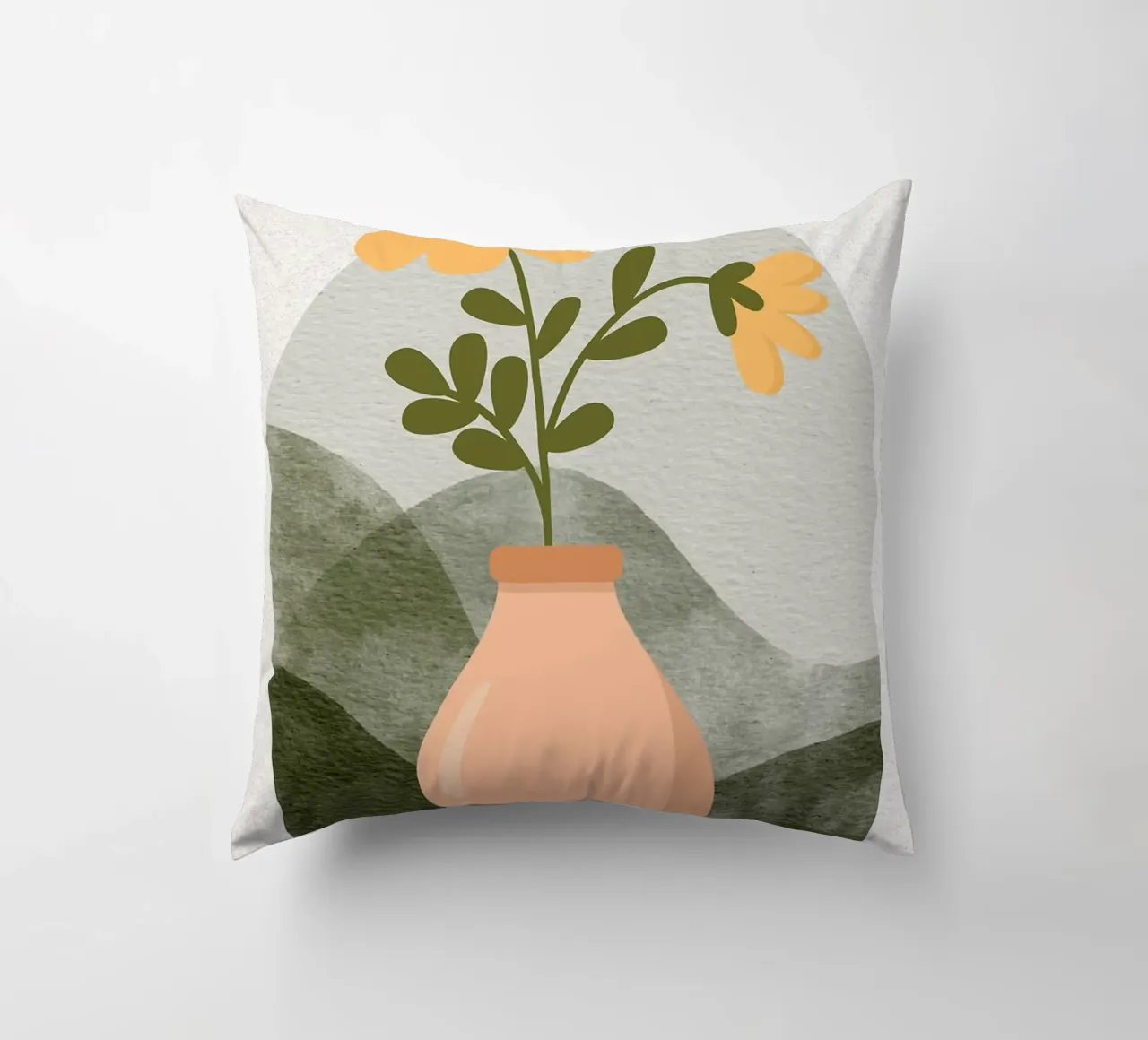Illustrazione di un fiore in un vaso cuscino da Charlotte Gagnon
