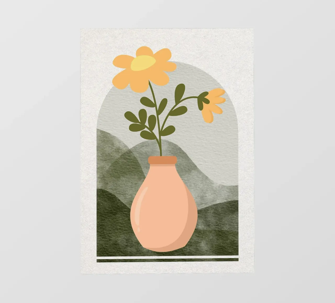 Illustrazione di un fiore in un vaso pellicola backlit da Charlotte Gagnon