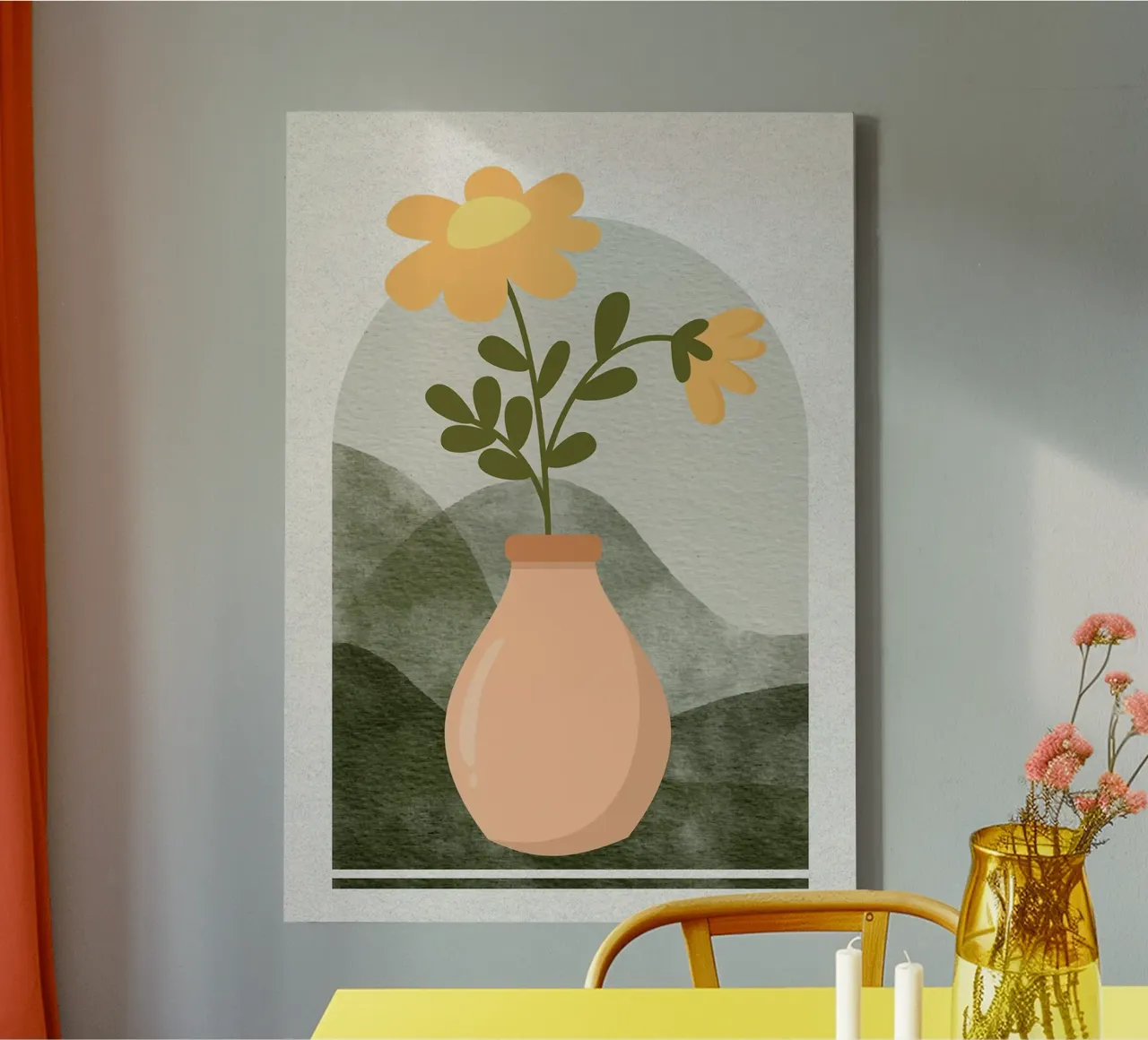 Illustrazione di un fiore in un vaso tela da Charlotte Gagnon