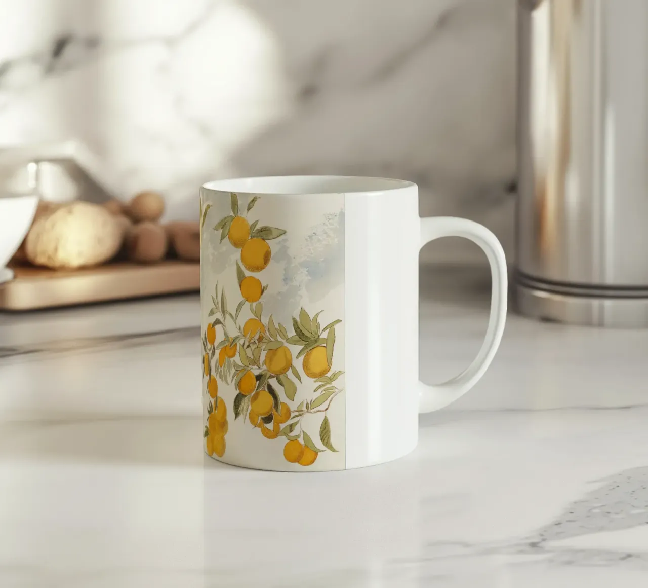 Fruit tree  watercolor tazza in ceramica da vintageshop
