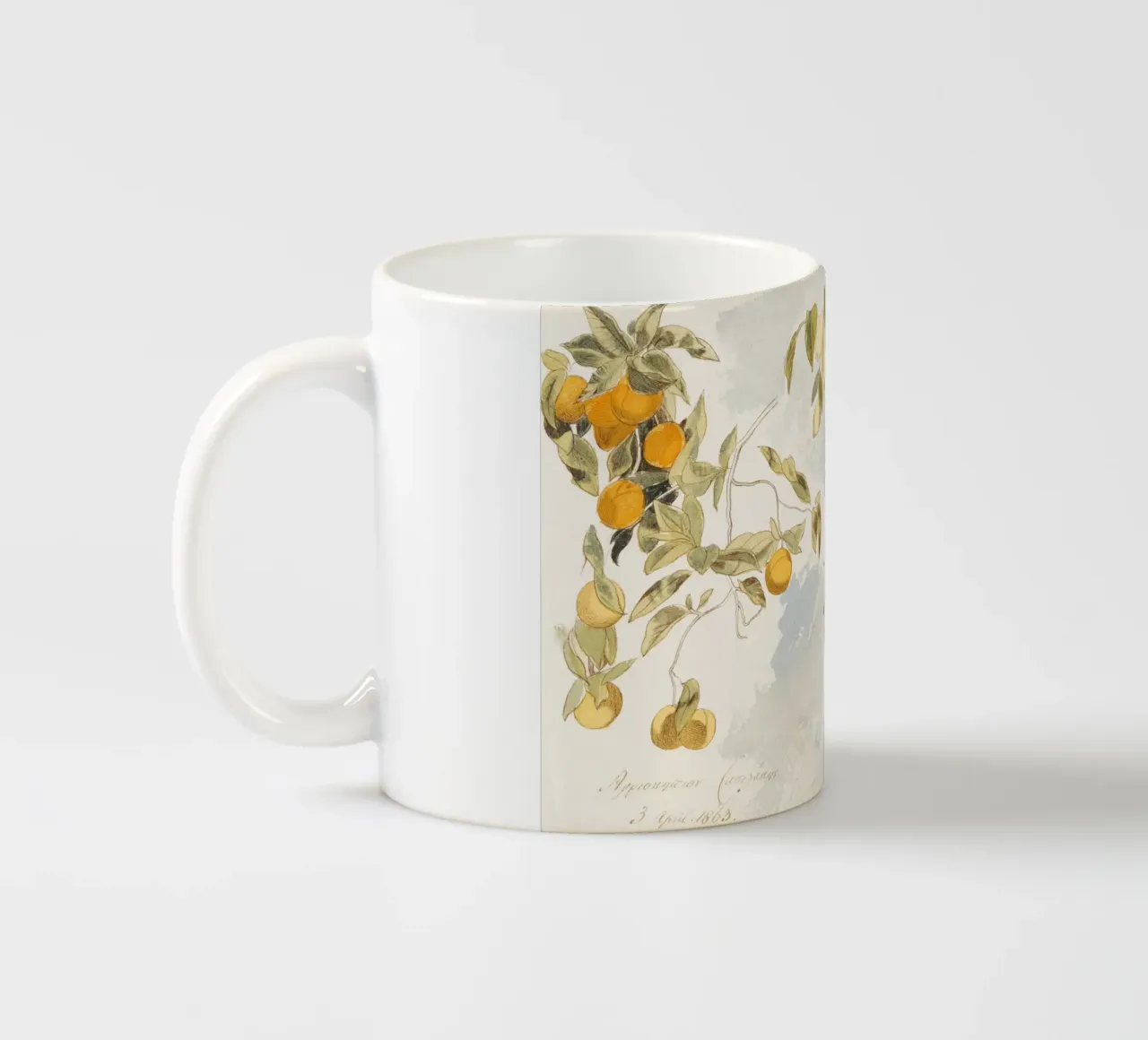 Fruit tree  watercolor tazza in ceramica da vintageshop