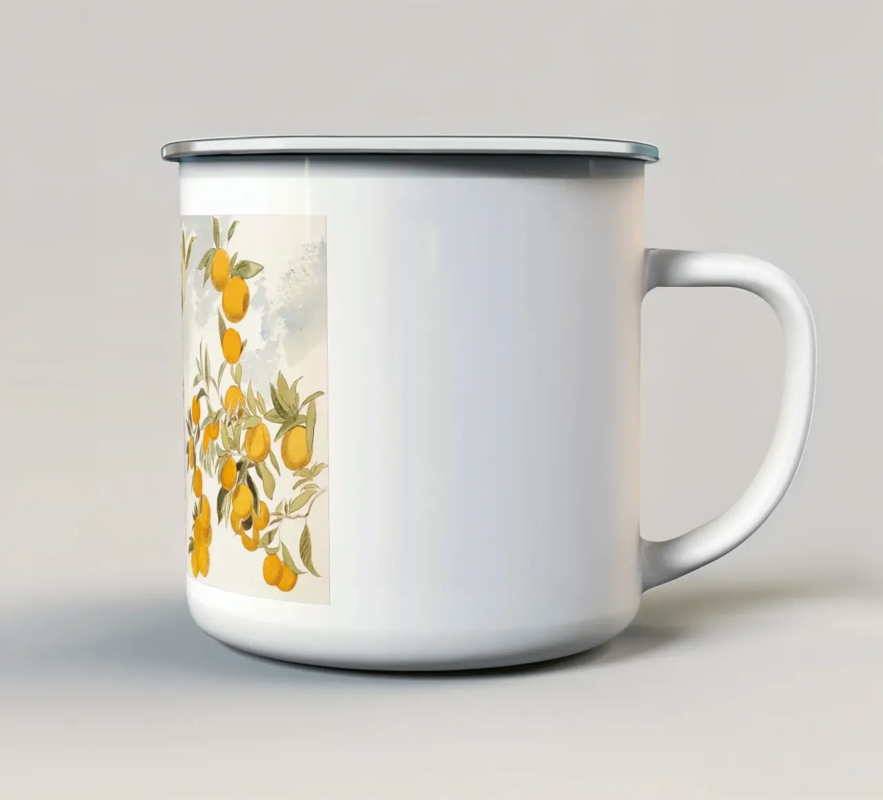 Fruit tree  watercolor tazza in smalto da vintageshop