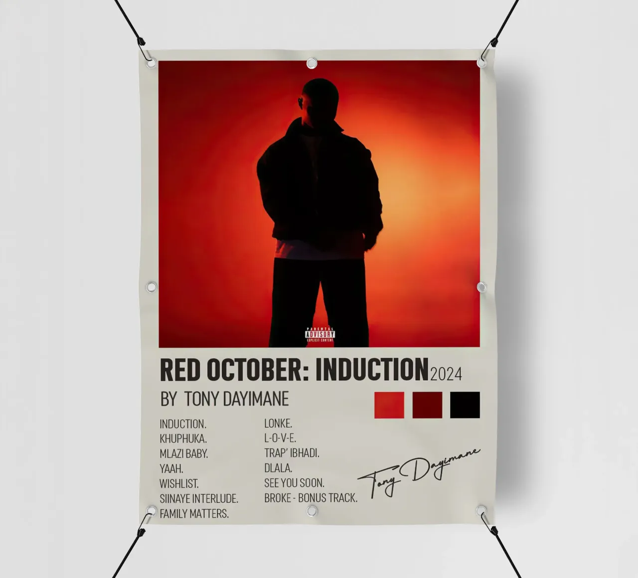 Tony Dayimane Red October telo in pvc da Raptor Metafora