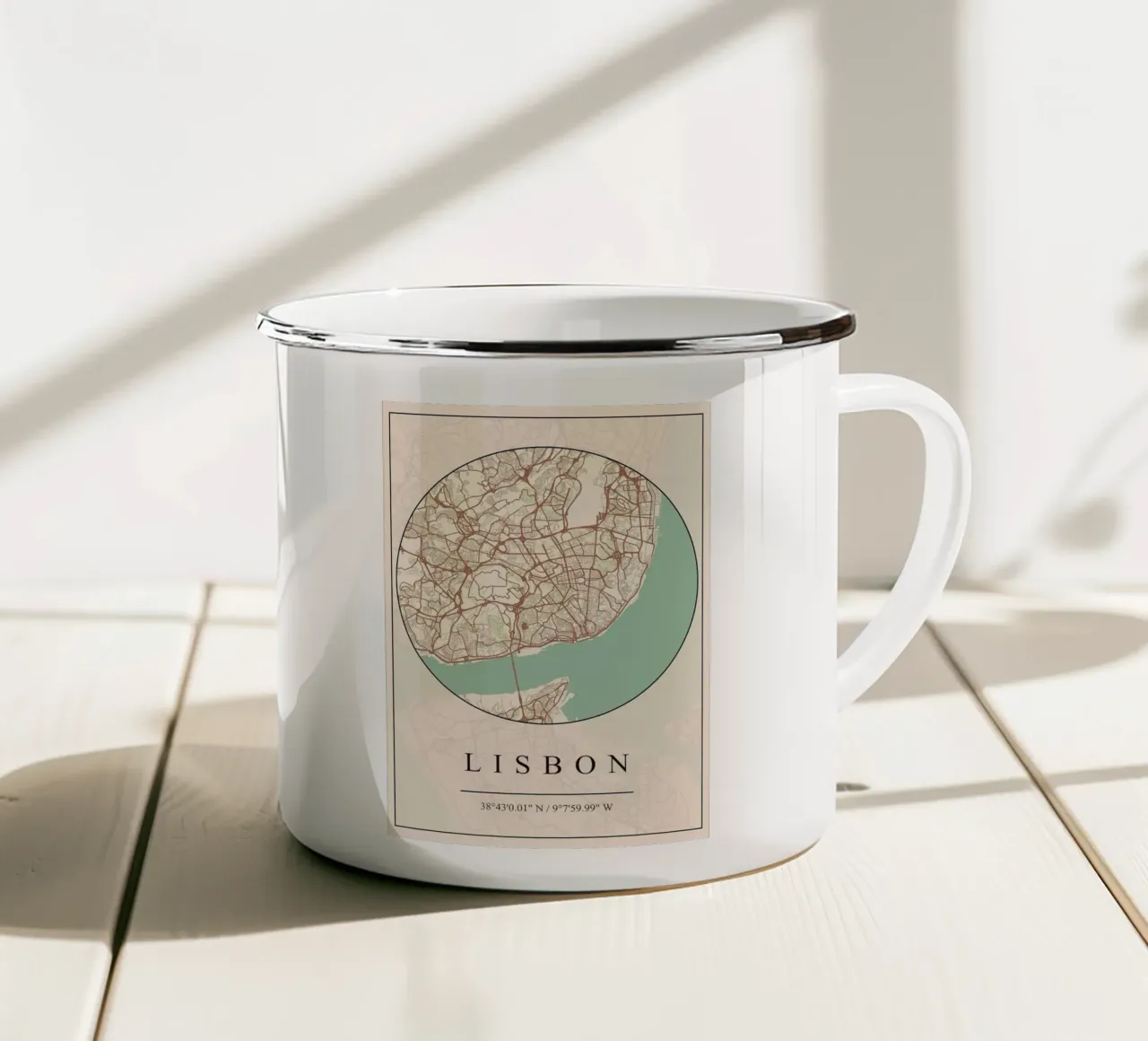 Lisbona tazza in smalto da mesa