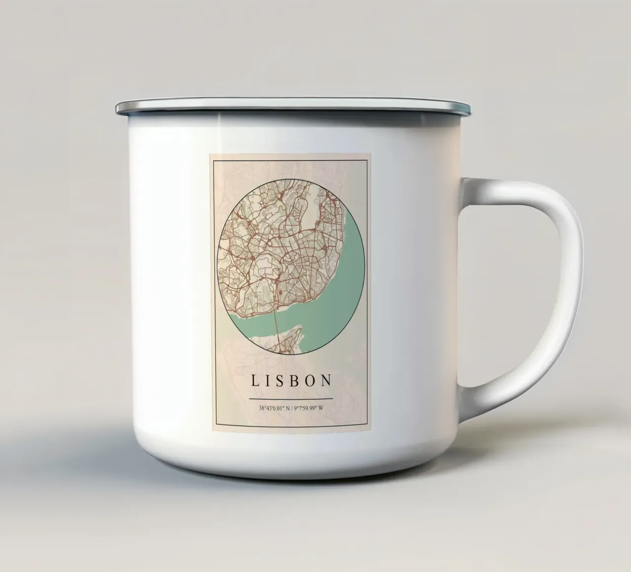 Lisbona tazza in smalto da mesa