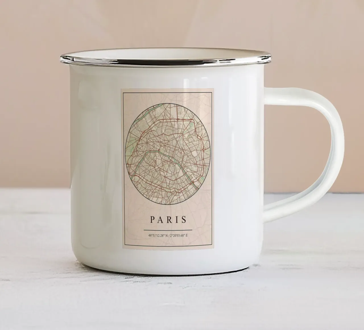 Parigi tazza in smalto da mesa