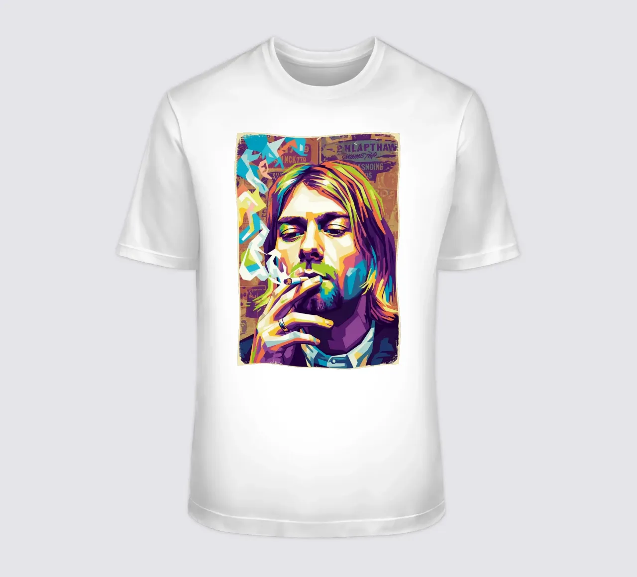 Kurt Cobain che fuma t-shirt da Hantamrata