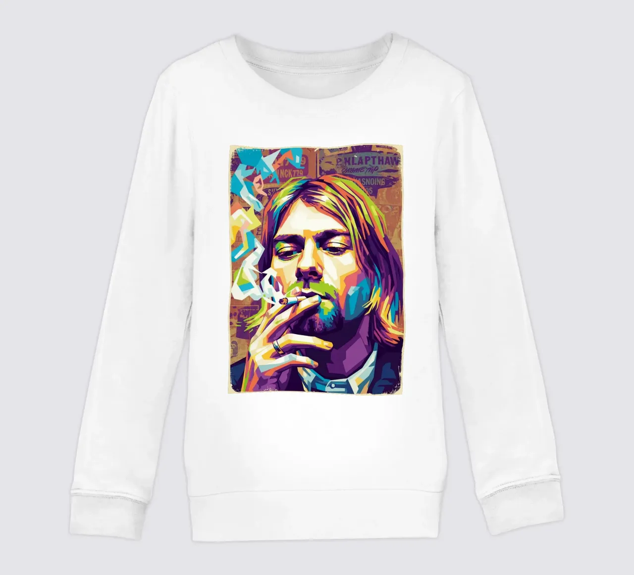 Kurt Cobain che fuma felpa bambino da Hantamrata
