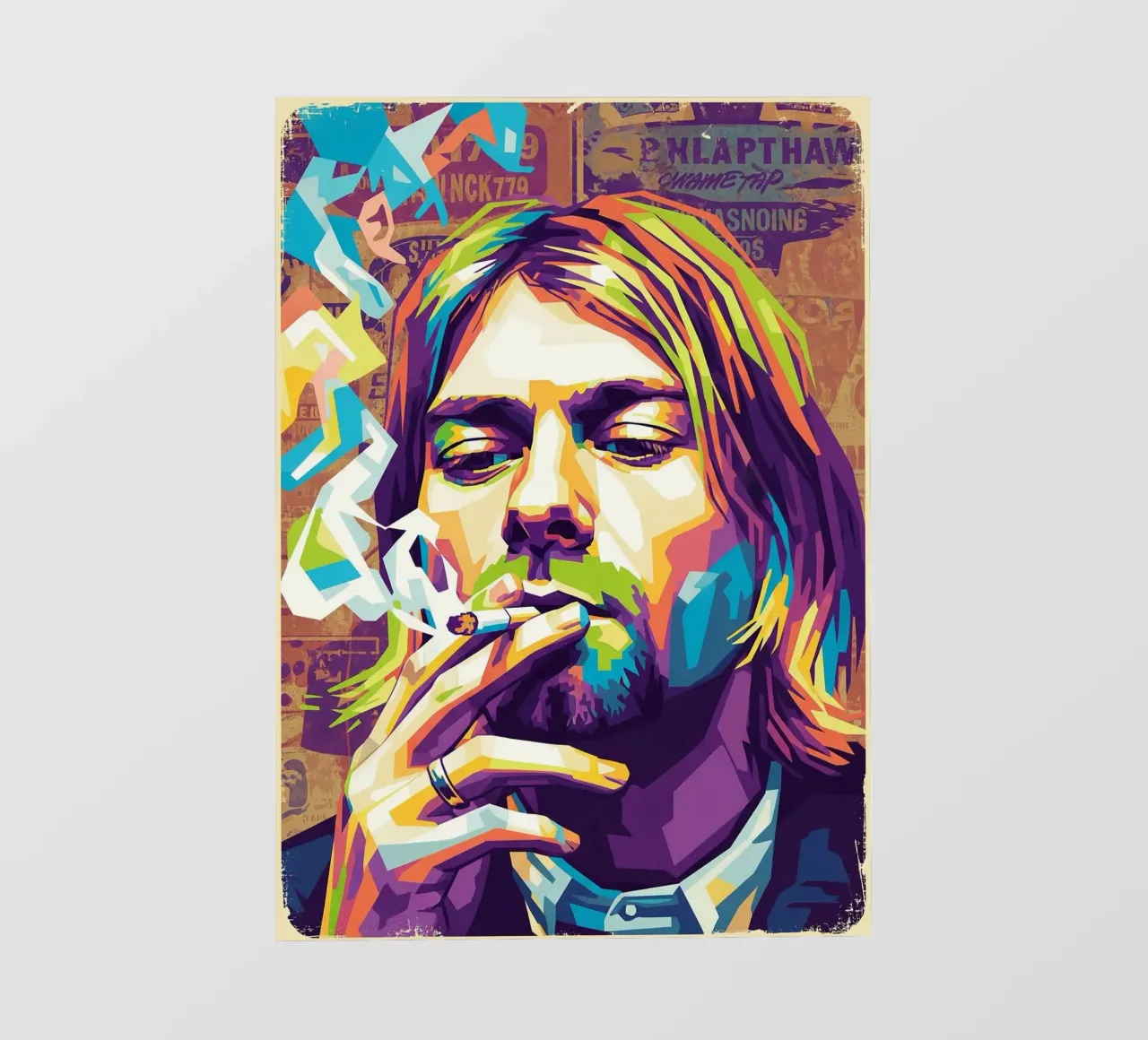 Kurt Cobain che fuma pellicola backlit da Hantamrata