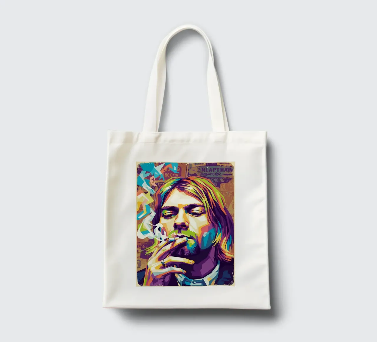 Kurt Cobain che fuma borsa in juta da Hantamrata