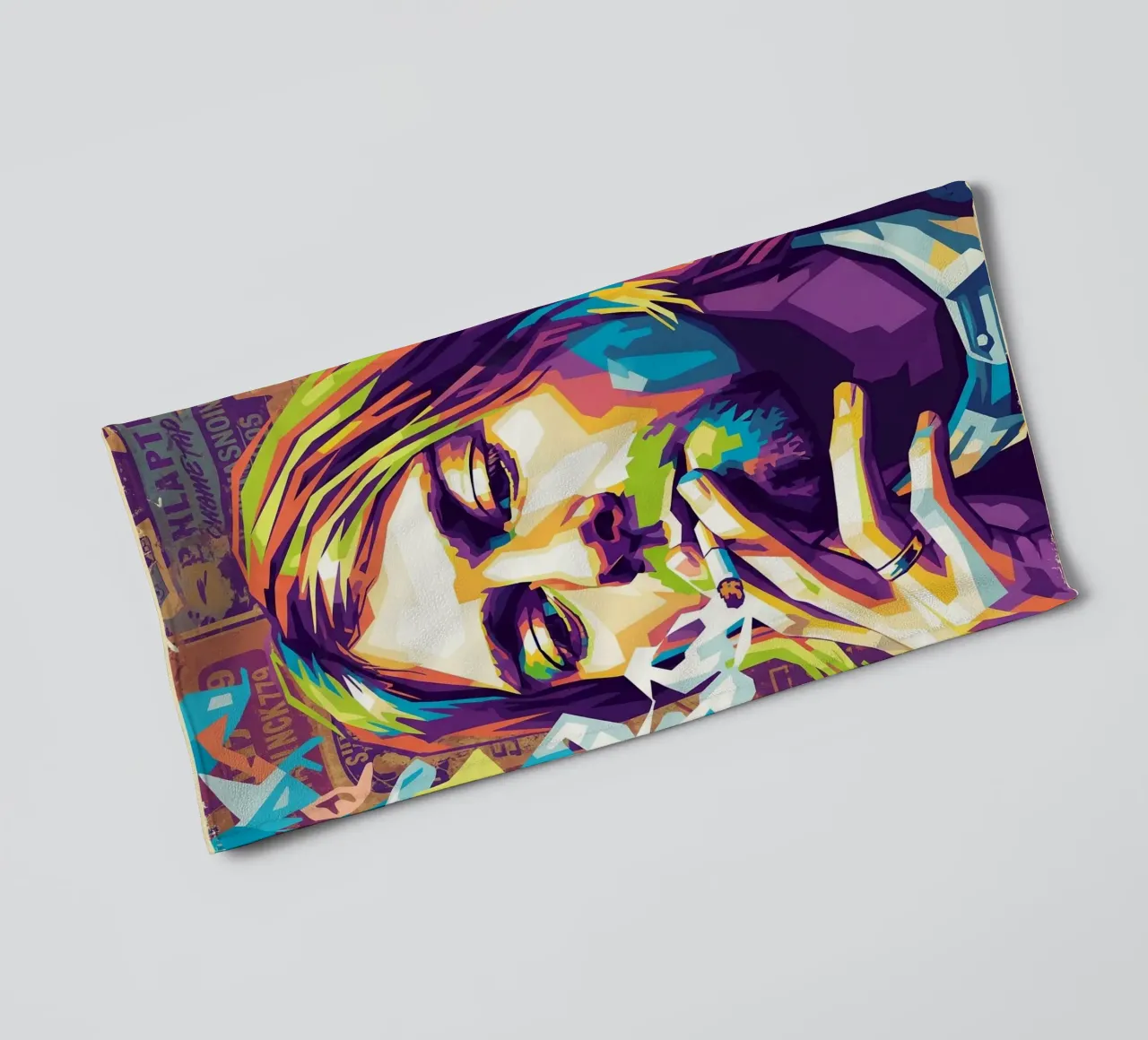 Kurt Cobain che fuma asciugamano da bagno da Hantamrata