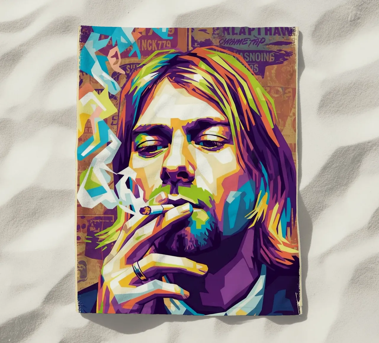 Kurt Cobain che fuma telo mare da Hantamrata