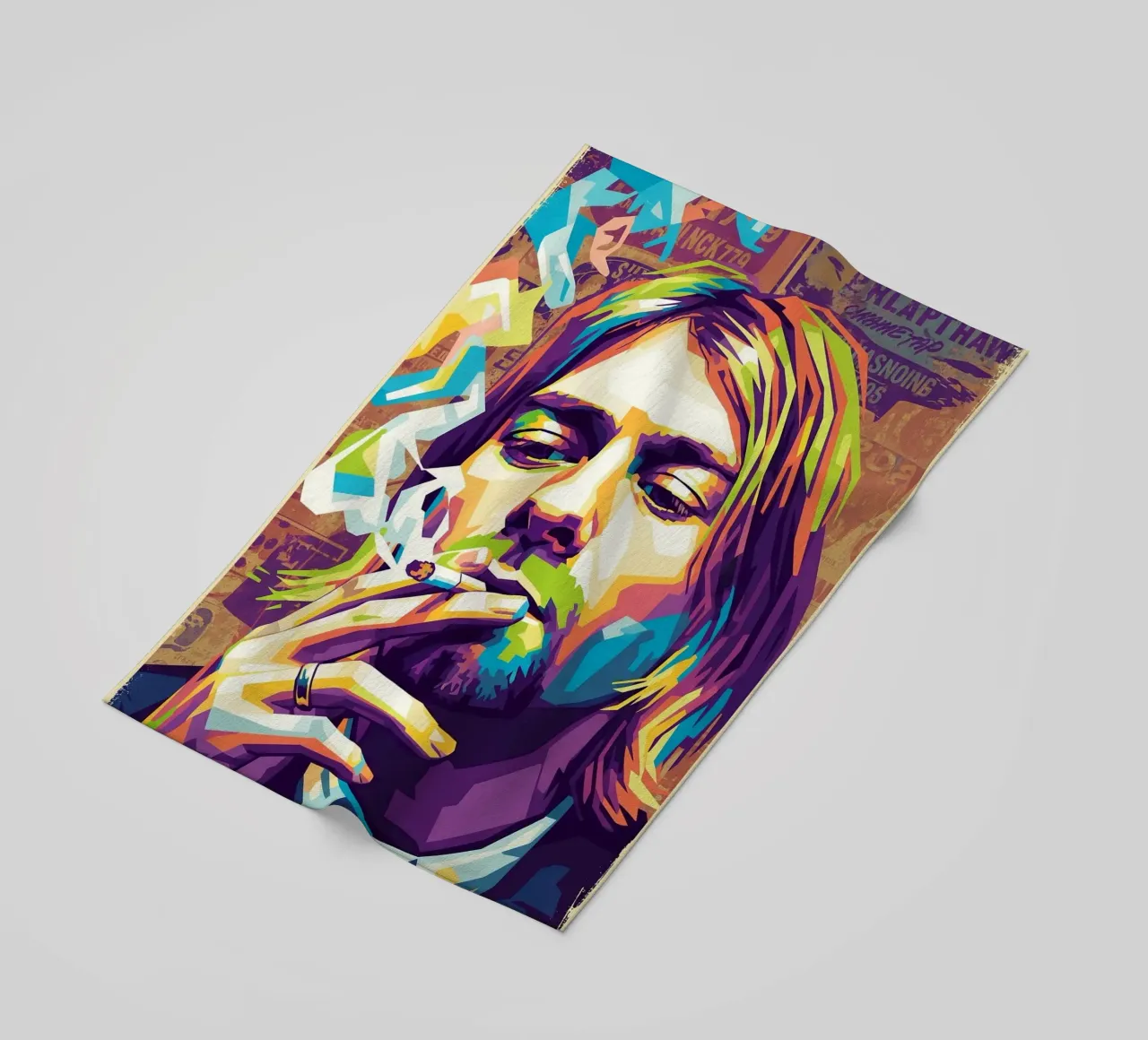 Kurt Cobain che fuma telo mare da Hantamrata