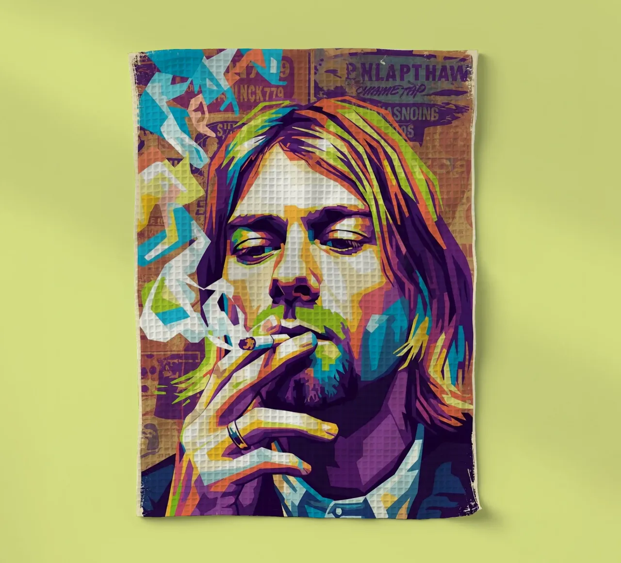 Kurt Cobain che fuma canovaccio da cucina da Hantamrata