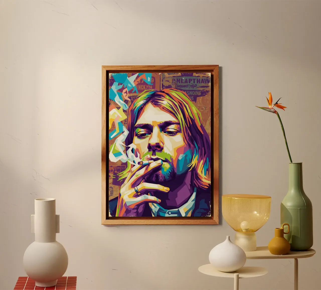 Kurt Cobain che fuma alluminio dibond da Hantamrata