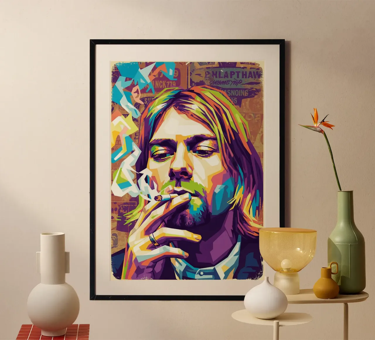 Kurt Cobain che fuma carta hahnemühle da Hantamrata
