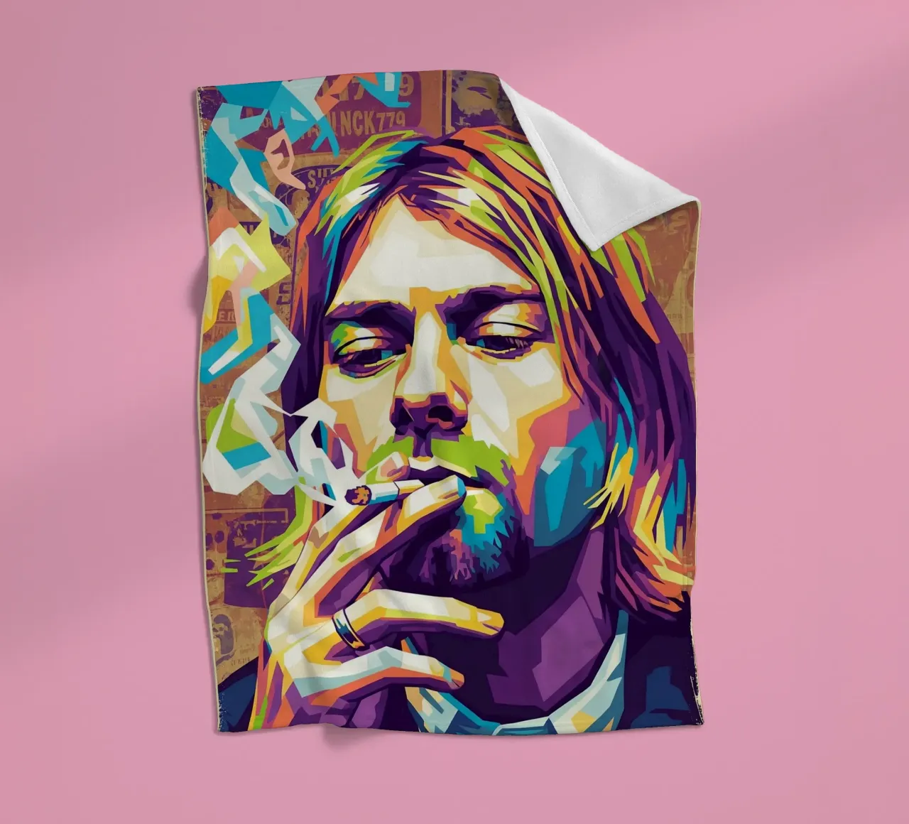 Kurt Cobain che fuma coperta in pile da Hantamrata
