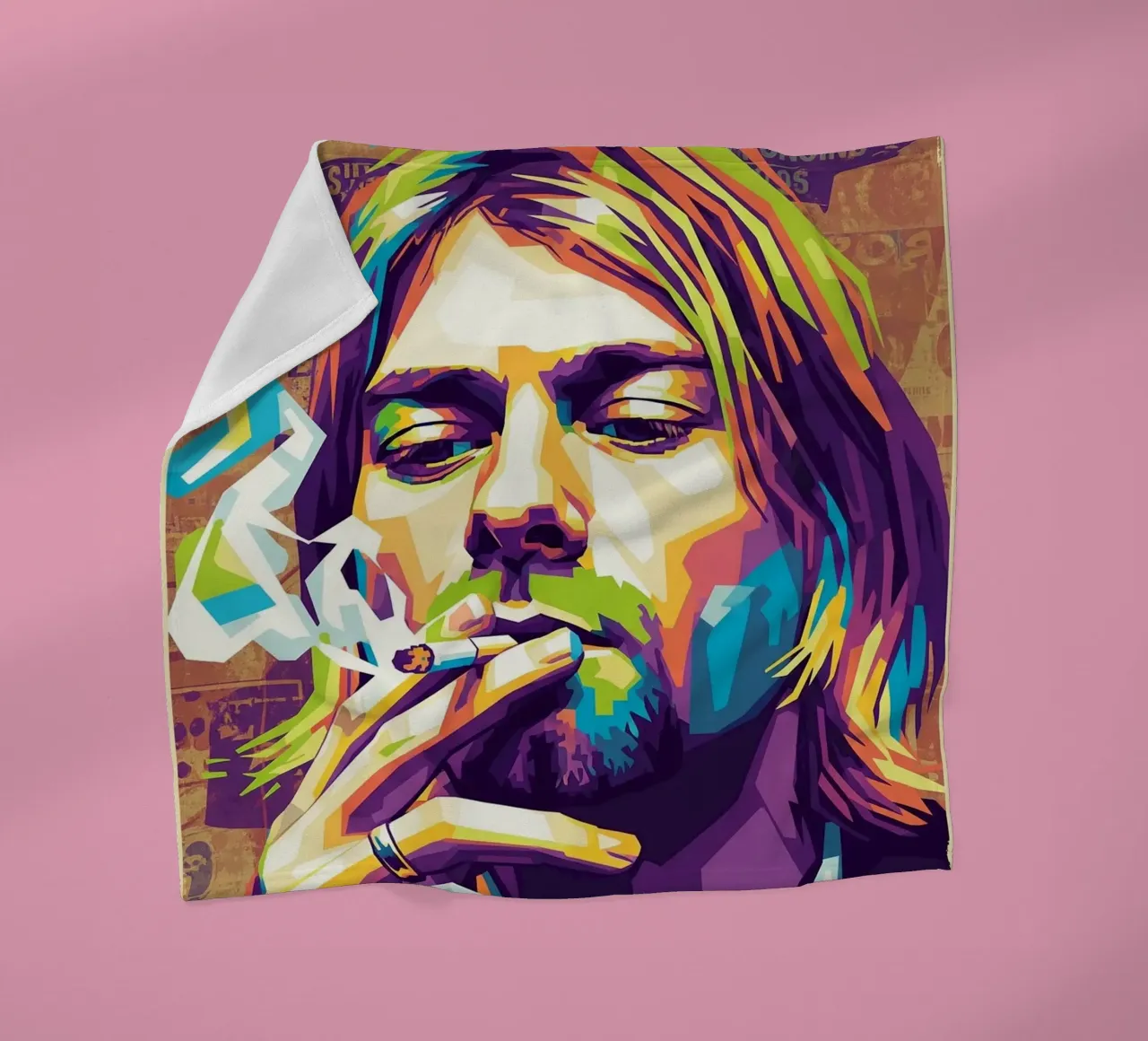 Kurt Cobain che fuma coperta in pile da Hantamrata