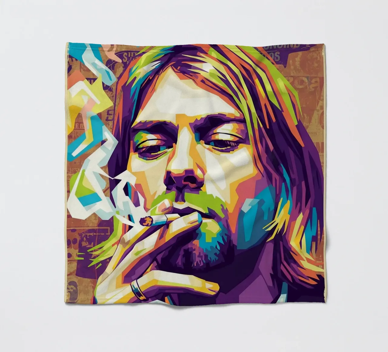 Kurt Cobain che fuma coperta in pile da Hantamrata