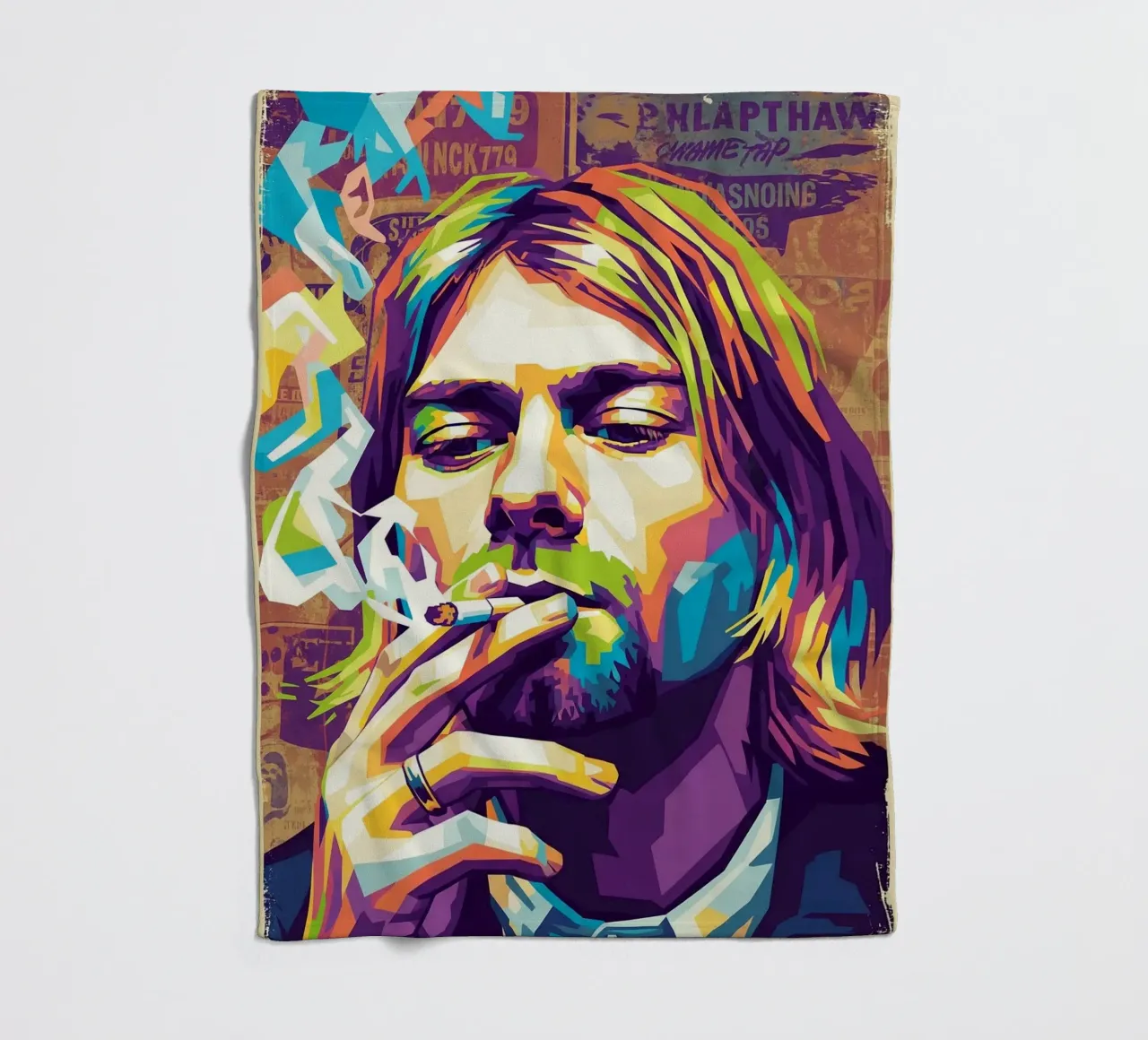 Kurt Cobain che fuma coperta in pile da Hantamrata