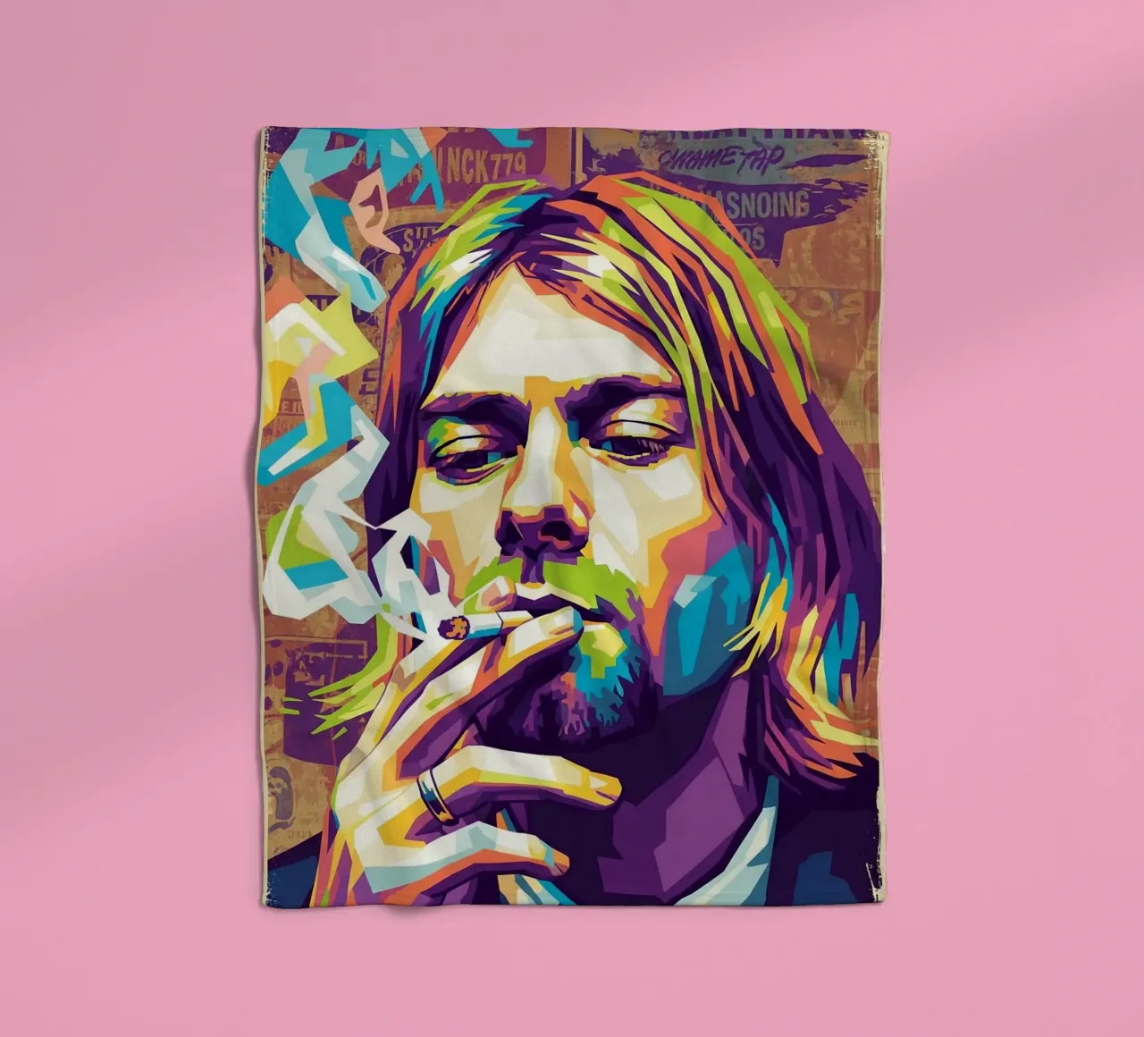 Kurt Cobain che fuma coperta in pile da Hantamrata