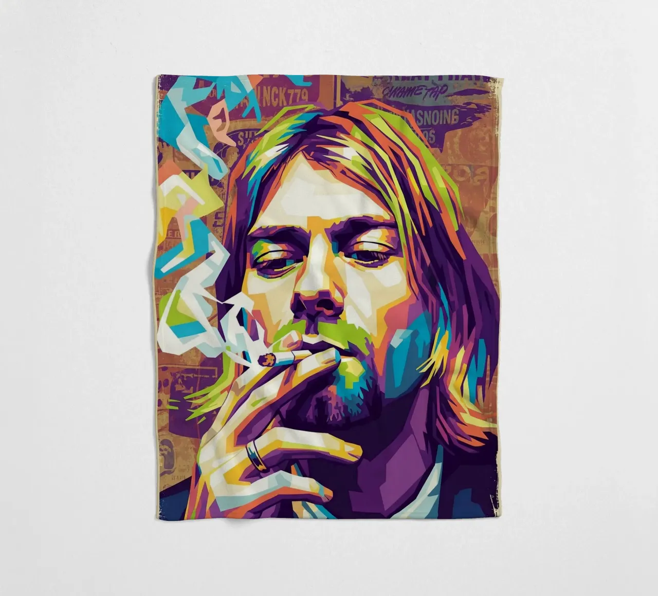 Kurt Cobain che fuma coperta in pile da Hantamrata