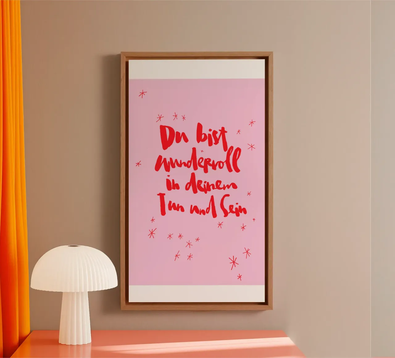 Du bist wundervoll tela con Cornice a cassetta da Brushmeetspaper