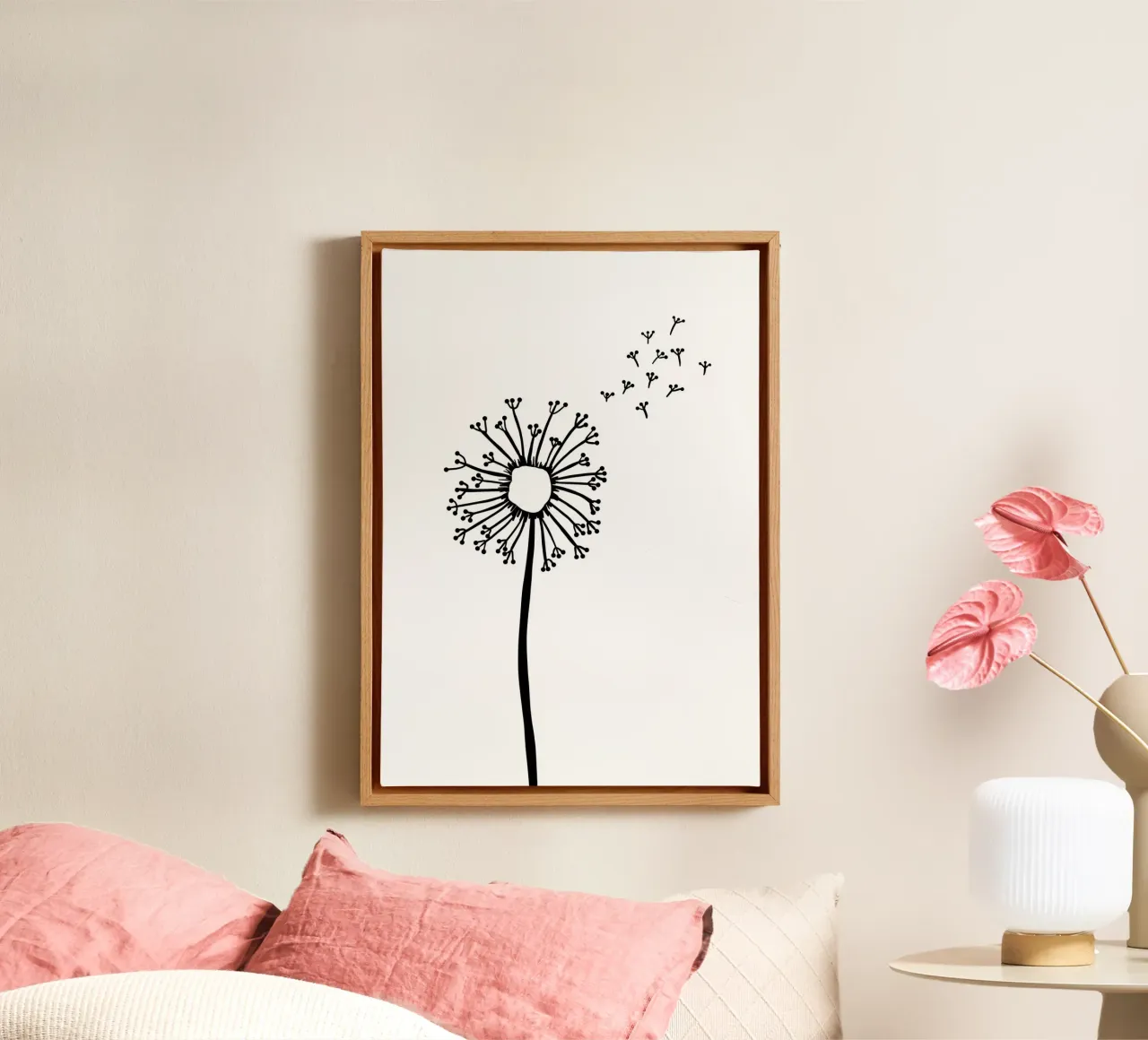 Pusteblume canvas met Baklijst van BAINAI