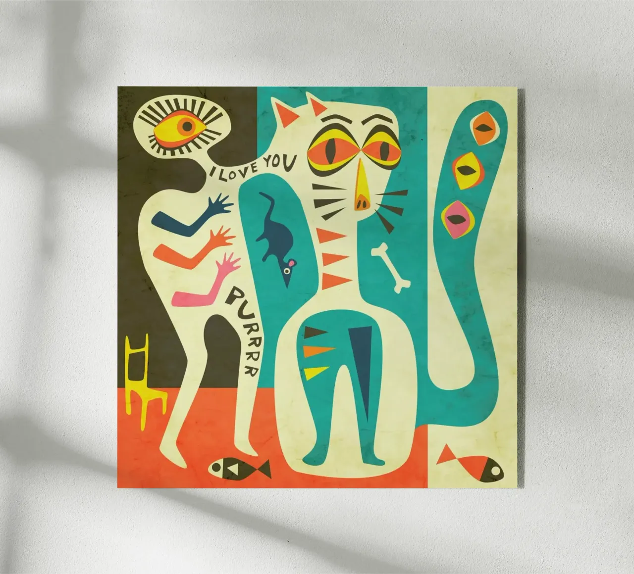 Uomo e gatto plexiglass da Jazzberry Blue