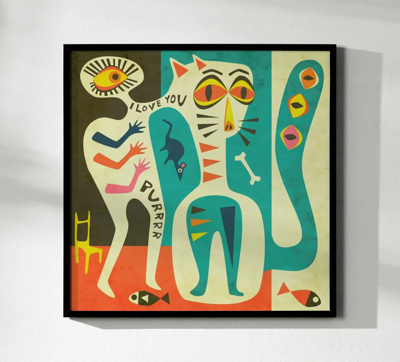 Uomo e gatto poster da Jazzberry Blue