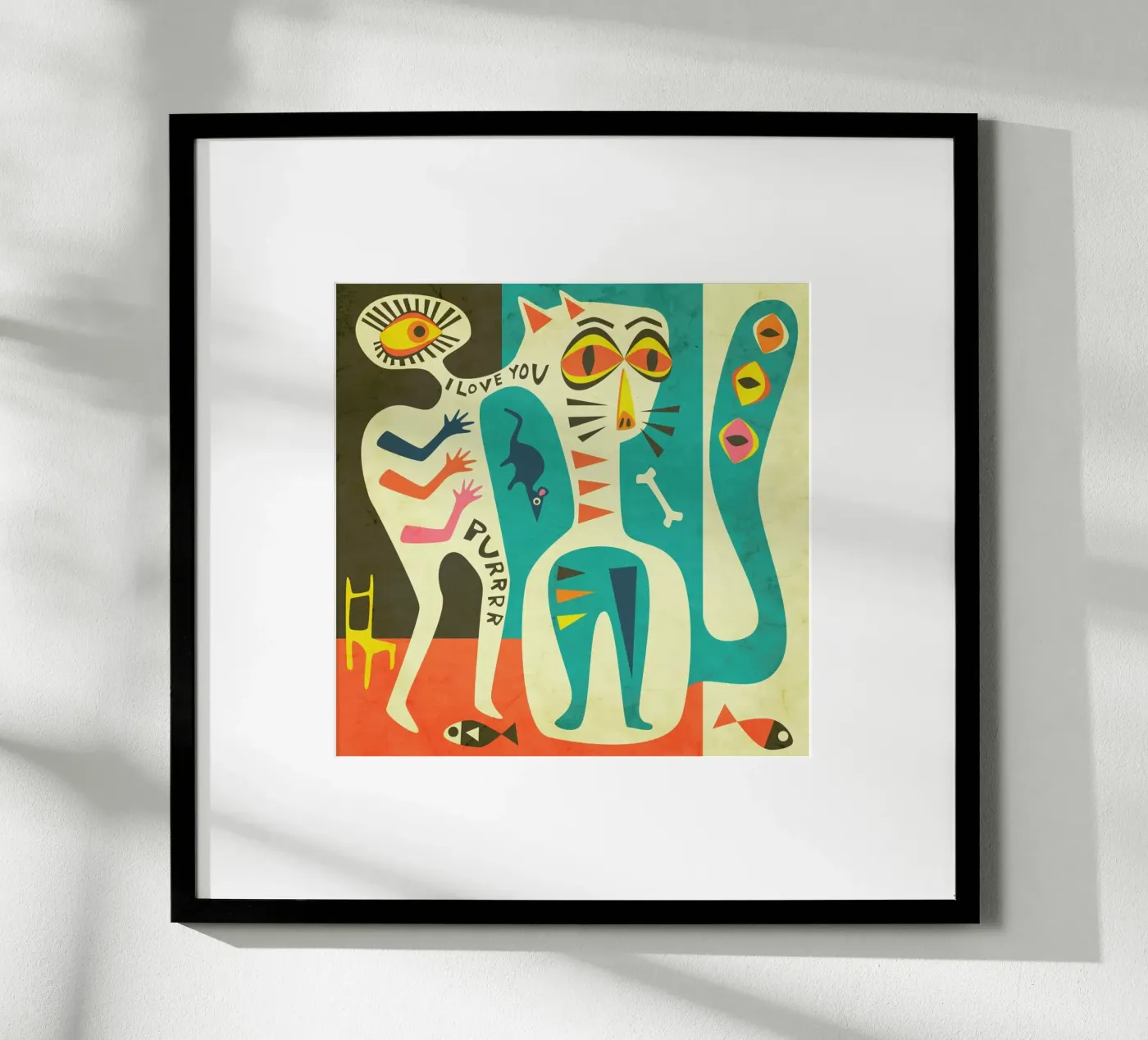 Uomo e gatto poster da Jazzberry Blue