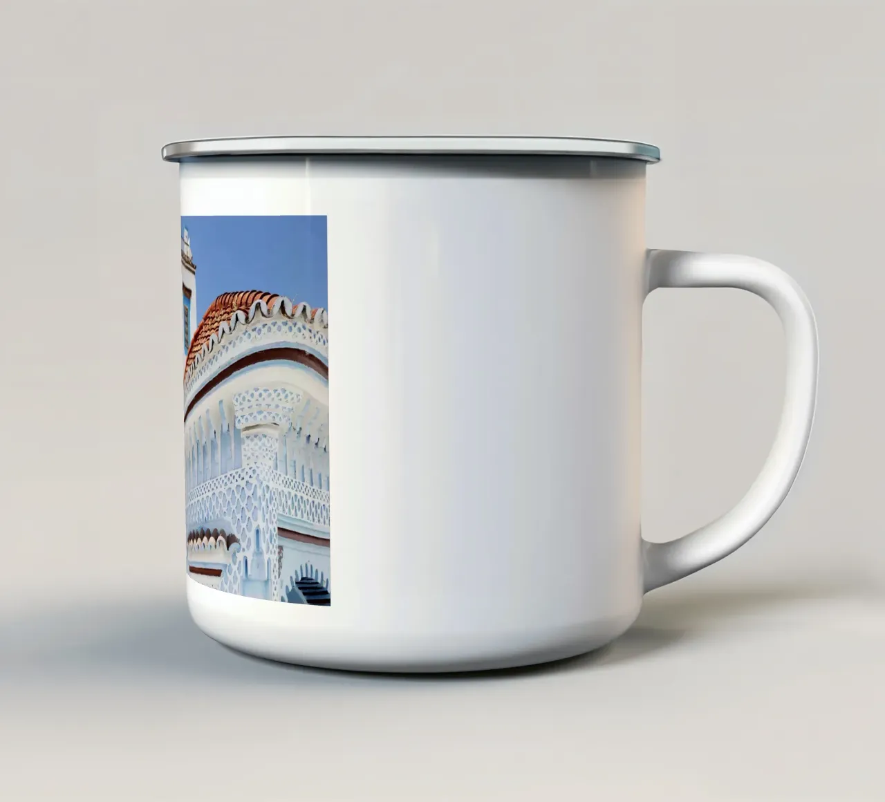Dettaglio case a chefchaouen (Marocco) tazza in smalto da Simon Koy