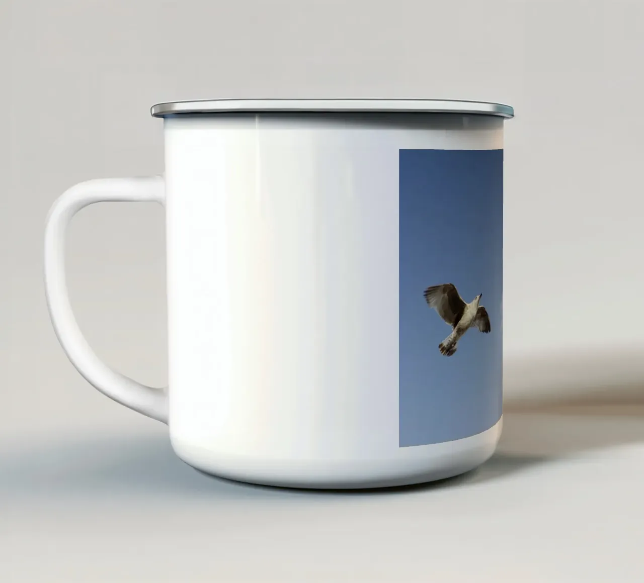 Gabbiano a Tangeri (Marocco). tazza in smalto da Simon Koy