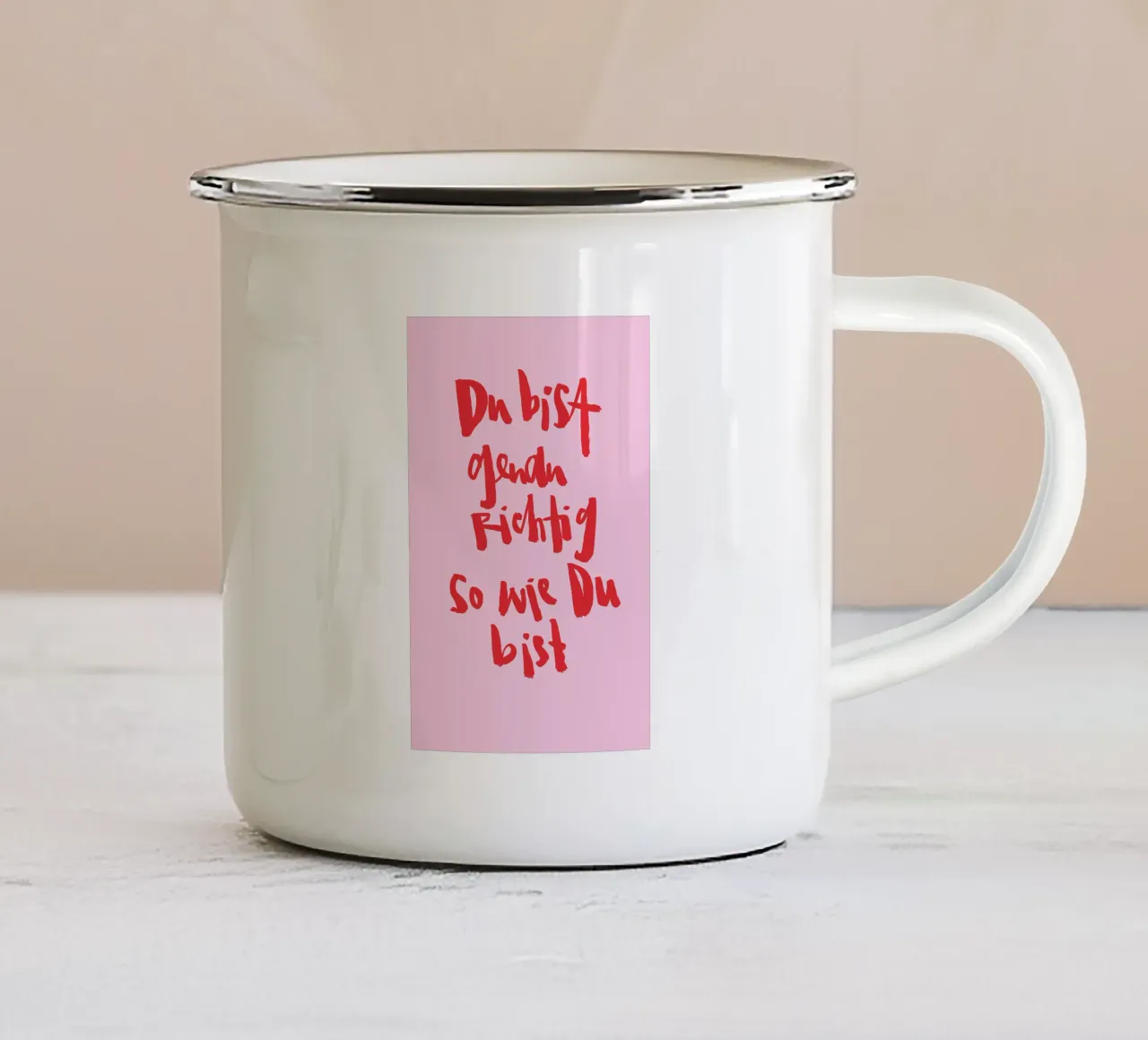 Genau richtig tazza in smalto da Brushmeetspaper