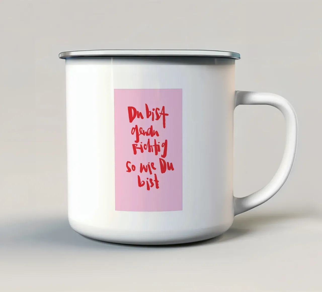 Genau richtig tazza in smalto da Brushmeetspaper