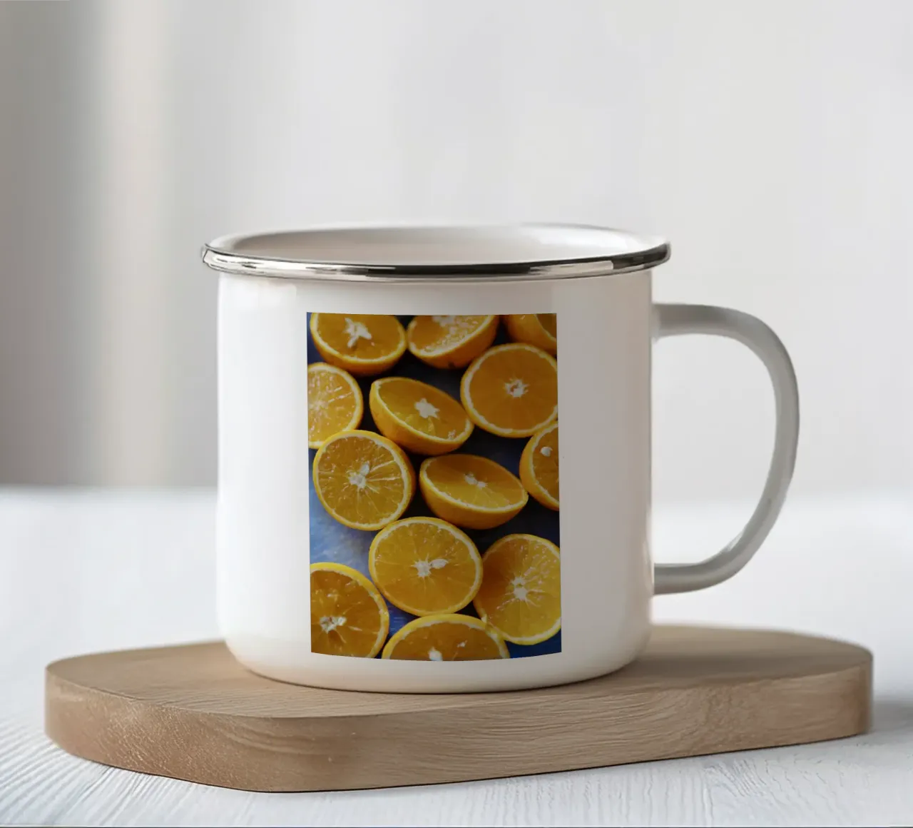 Arance in Marocco tazza in smalto da Simon Koy