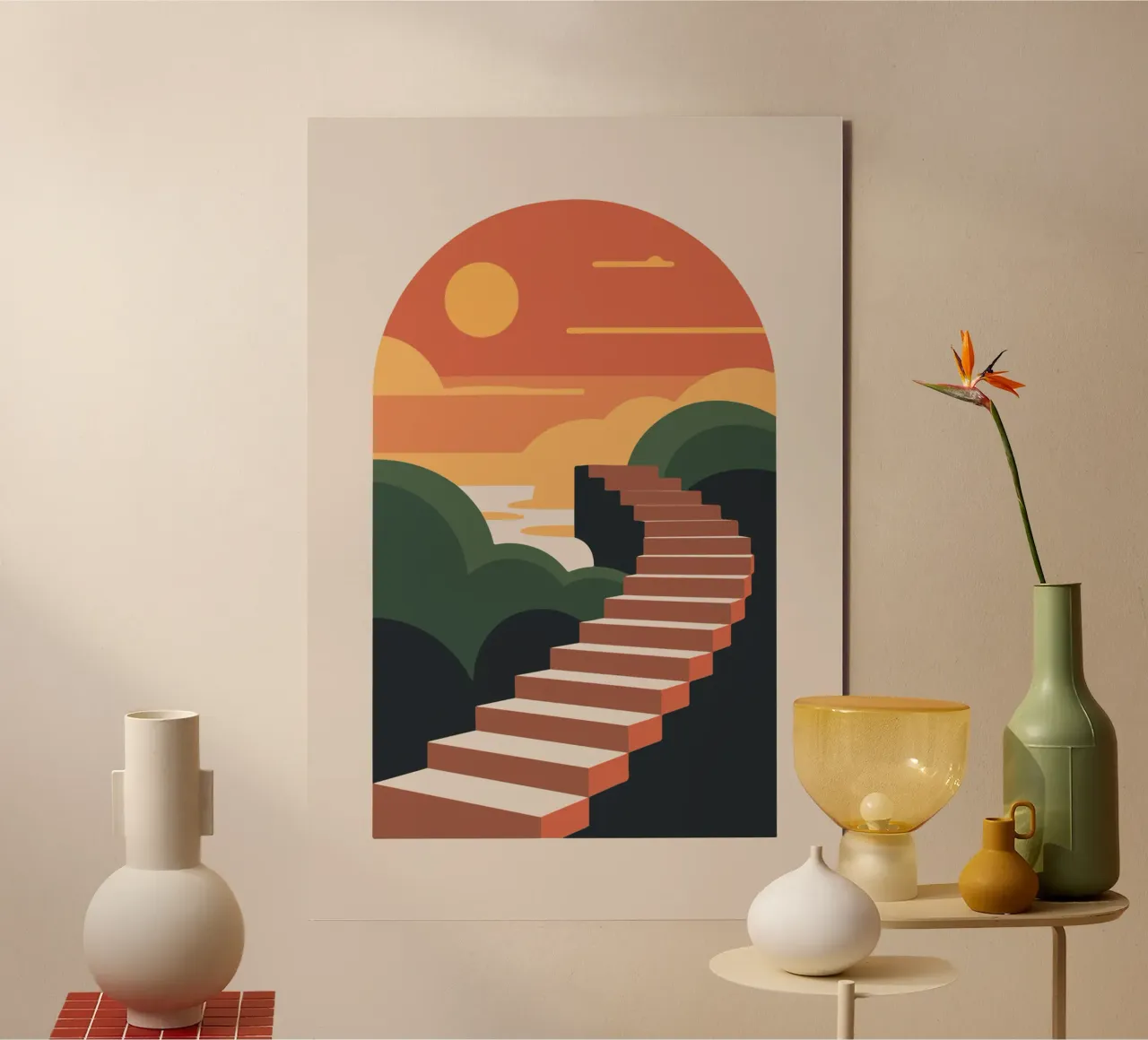 Sunset Stairway alluminio dibond da LisaArtes