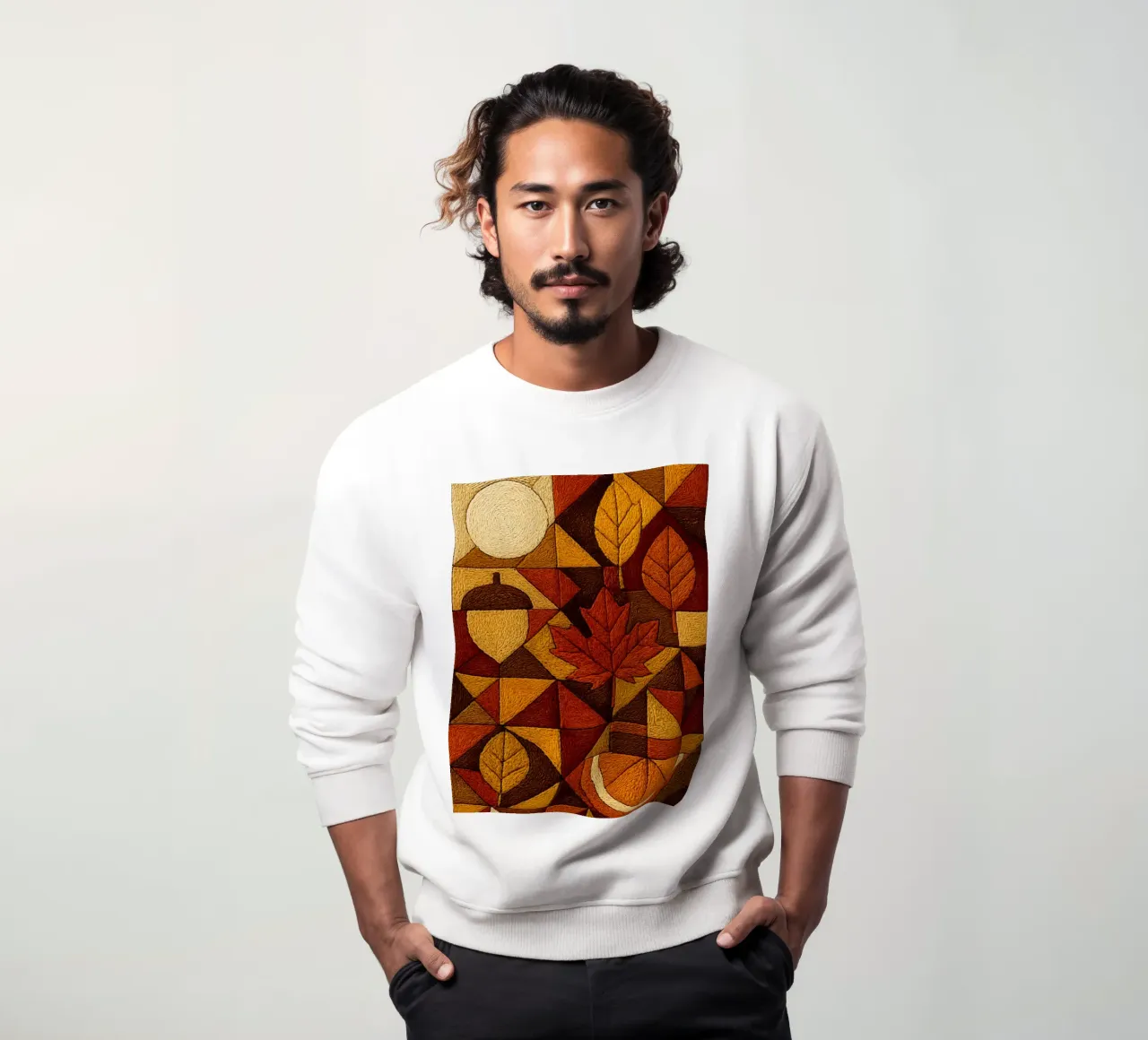 Stile accogliente autunno ricamo astratto felpa da ARTOMATIC