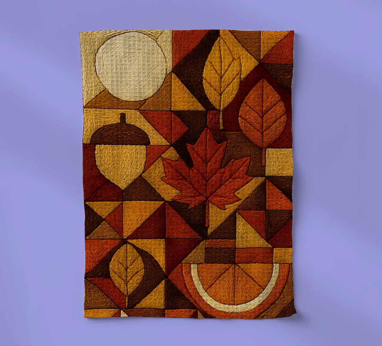 Cosy Autumn Abstract Embroidery Style (style broderie abstraite) torchon de ARTOMATIC